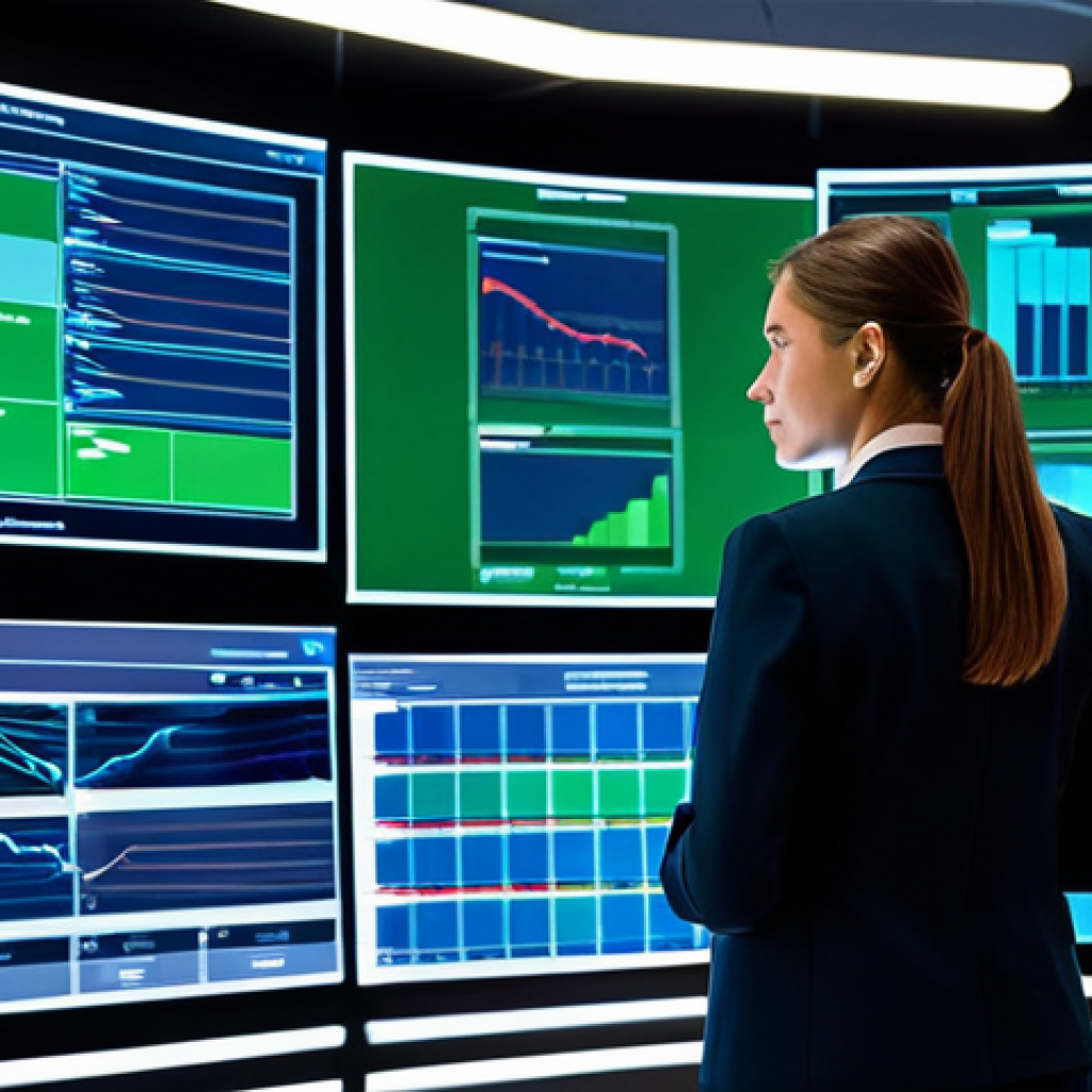 A professional female engineer in a modest, smart business suit, stands in a sleek, modern control room. The room features large holographic displays showing real-time data from integrated IoT sensors across a building's fire safety system, with vibrant green and blue data streams indicating normal operations and predictive analytics. The background shows a clean, organized control panel. Soft, ambient lighting emanates from the displays, reflecting a calm and efficient atmosphere. High-tech, futuristic corporate photography, high resolution, ultra-detailed, professional photography, perfect anatomy, correct proportions, natural pose, well-formed hands, proper finger count, natural body proportions, safe for work, appropriate content, fully clothed, professional, modest.