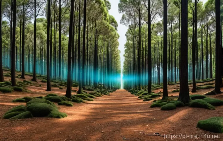 화재안전관리 실무에서 중요한 기술적 변화 - **Prompt:** A vibrant, sun-drenched panoramic view of a healthy Portuguese cork oak forest, symboliz...