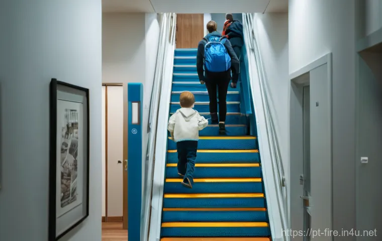 화재안전관리기술자와 건축소방설계자의 협업 - **Prompt:** A futuristic, intelligent public building interior, possibly a university campus common ...