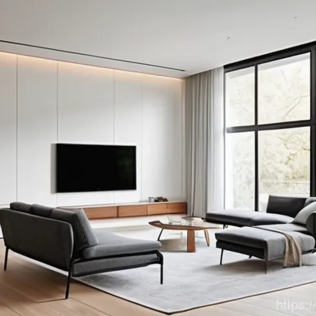 화재안전관리 실무에서의 기술적 변화와 도전 - **Prompt:** A serene and impeccably clean modern living space, bathed in warm, soft natural light fi...