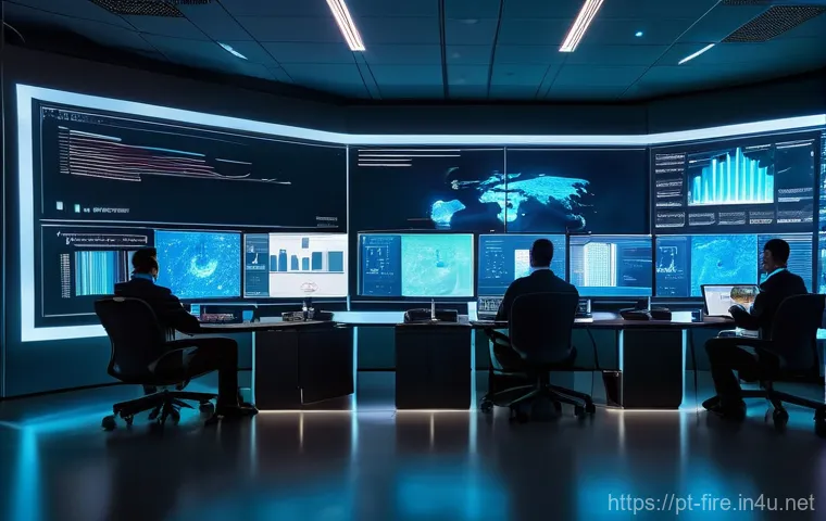 화재안전관리 실무에서의 기술적 변화와 도전 - **Prompt:** A dynamic and dramatic outdoor scene depicting an advanced firefighting operation at dus...