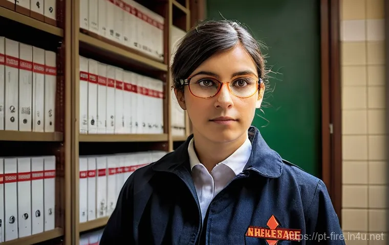 화재안전관리 실무에서의 문제 해결 역량 - **Image Prompt: Proactive Risk Analysis in a Portuguese School**
Detailed scene of a diligent fi...