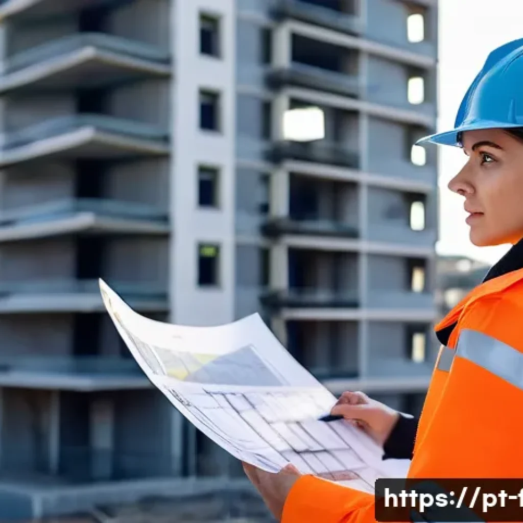 화재안전관리 기술자의 직무에서의 성과 분석 - **Prompt:** A mid-30s female fire safety engineer in Portugal, wearing a professional blazer and saf...