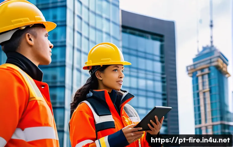 화재안전관리기술자 시험 대비 필수 문제집 - **Prompt 1: Modern Urban Fire Safety Team Utilizing Advanced Technology**
A diverse team of fire...