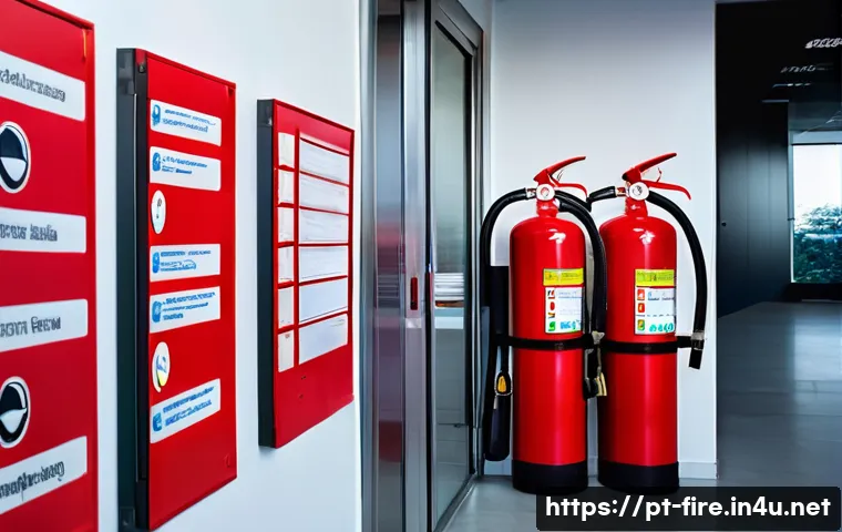 화재안전관리 실무에서 자주 발생하는 질문 - A professional fire safety technician in a modern Brazilian commercial building, wearing branded uni...
