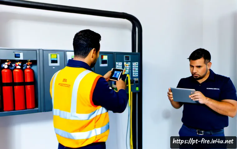 화재안전관리 실무에서의 문제 해결과 성공 사례 - Photorealistic fire safety management team in a modern São Paulo commercial building, Brazilian safe...