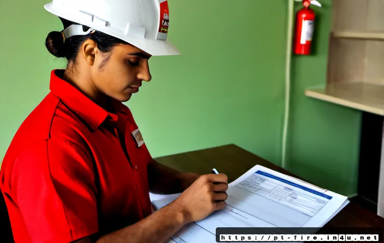 화재안전관리기술자의 자격증 시험 합격률 - Photorealistic Brazilian fire safety technician candidate studying at a tidy home office, wearing ca...